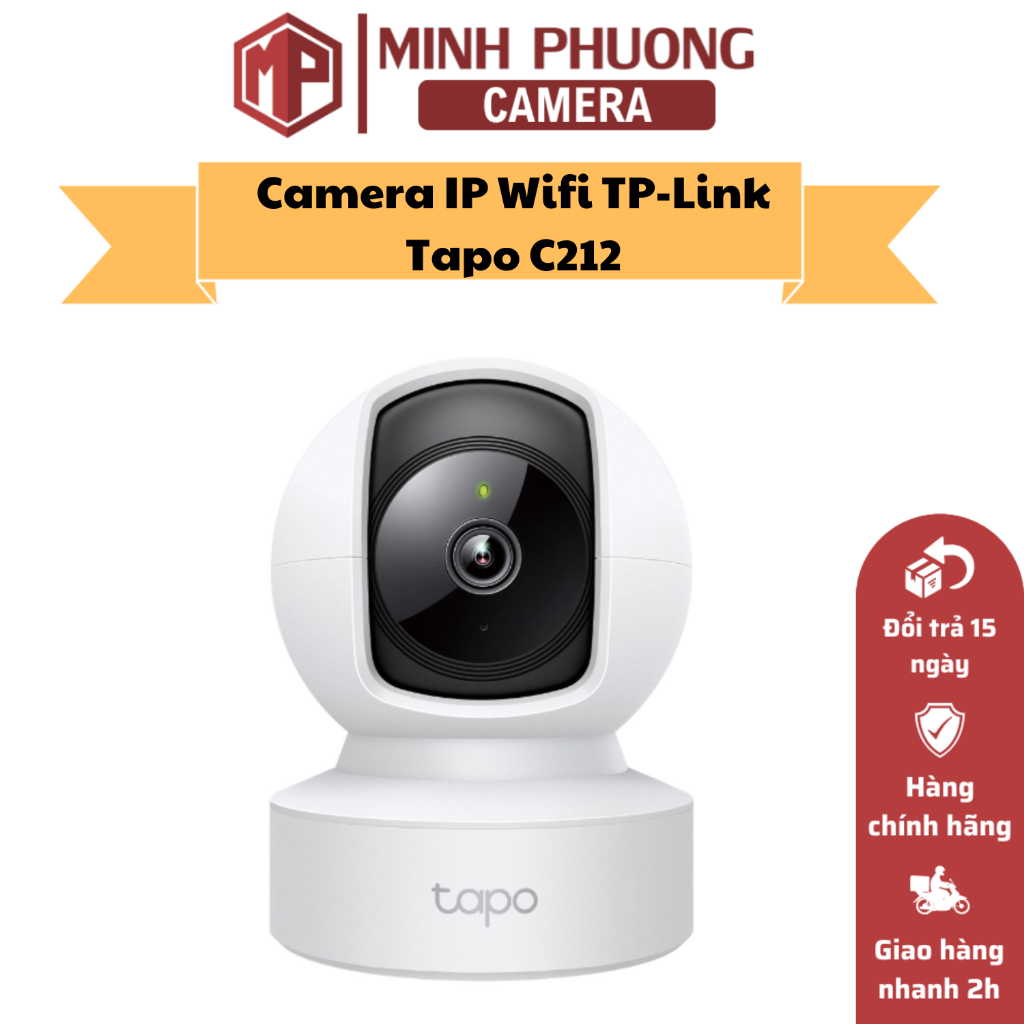 CAMERA WIFI 3MP TP-LINK TAPO C212 2K QHD QUAY QUÉT 360 ĐỘ AI THÔNG MINH