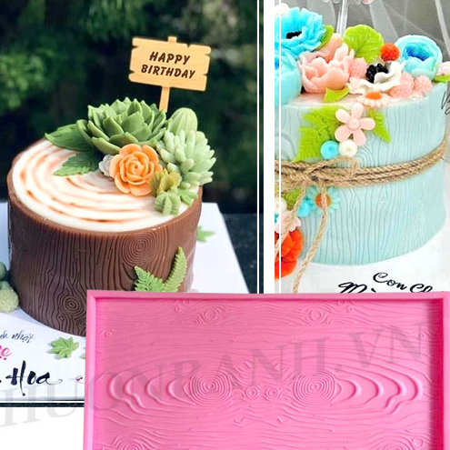 Khuôn silicon ốp viền vân gỗ bản to 31cm