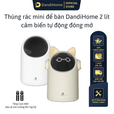 Thùng rác mini để bàn DandiHome 2 lít cảm biến tự động đóng mở