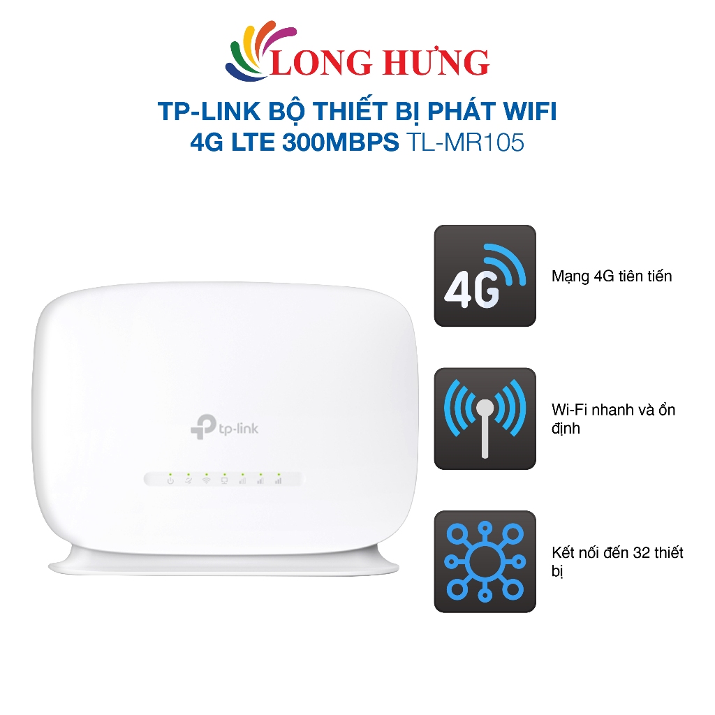 Router Wifi 4G LTE TP-Link 300Mbps TL-MR105 - Hàng chính hãng