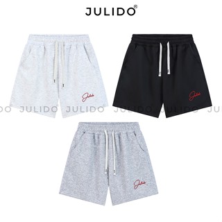 Quần Short Thêu Logo  JULIDO chất liệu nỉ 2 da  cao cấp co dãn,Dáng trên gối,Không bai xù