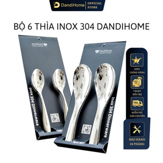 Bộ 6 thìa muỗng inox 304 DandiHome 2020 cao cấp, sang trọng, tinh tế