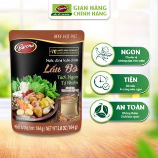  Hộp 10 gói Gia vị nấu Nước Dùng hoàn chỉnh Barona - Lẩu Bò 164g 
