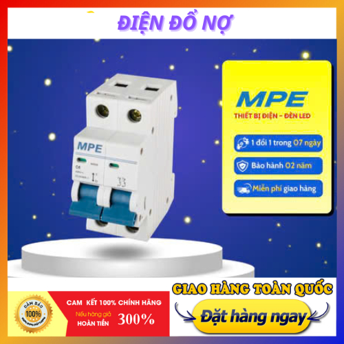 Thiết bị đóng cắt, cầu dao tự động 2 cực MCB 2P 6kA MP6 Series MPE