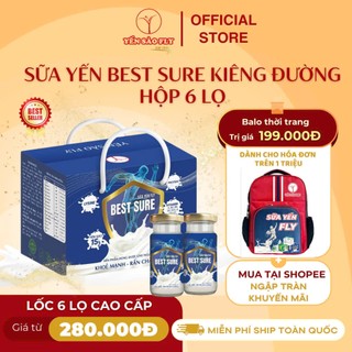 [Hộp 6Lọ] Sữa Yến Best Sure Cao Cấp Dành Cho Người Kiêng Đường 140ml/1Lọ - FLY