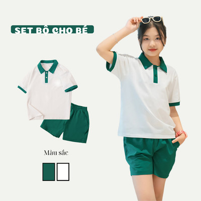 Đồ bộ Polo trơn cho bé chất liệu thun cotton Loza G0284