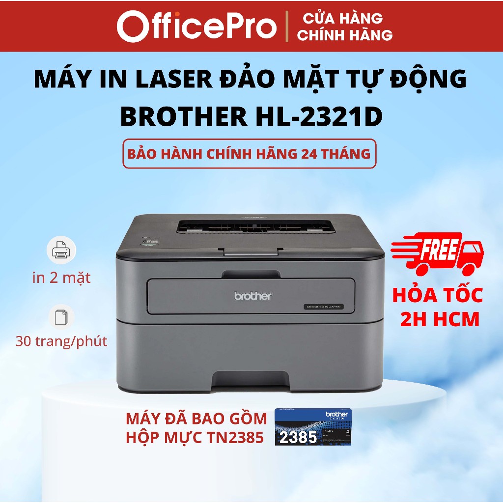 Máy in laser đảo mặt Brother HL-L2321D, máy in học tập giá rẻ