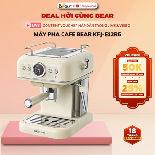 Máy pha cà phê mini tự động Bear KFJ-E12R5, 950W,Dùng được Bột cafe espresso Tạo bọt sữa,BH 18 Tháng