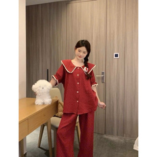 Bộ Đồ Ngủ Bộ bèo tiểu thư tay ngắn quần ngắn và tay ngắn quần dài chất vãi đũi free size 40-60kg