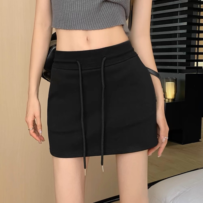 Váy ngắn ôm dáng chữ A cạp cao dây rút chất nỉ kèm quần bảo hộ, váy chữ A ôm gọn dáng Nữ Women Bycapy | BigBuy360 - bigbuy360.vn