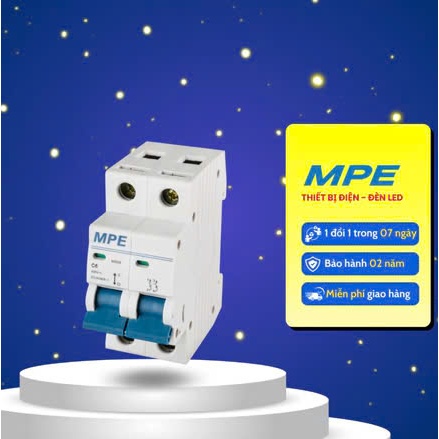 Thiết bị đóng cắt, cầu dao tự động 2 cực MCB  6kA MP6 Series MPE