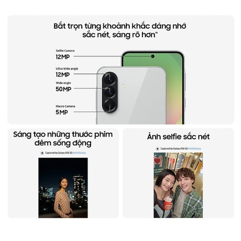 [ Hỏa Tốc ] Điện Thoại Samsung Galaxy A56 5G Chính Hãng - Chip Exynos 1580, Màn Hình 120Hz | BigBuy360 - bigbuy360.vn