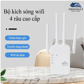 Bộ Kích Sóng Wifi 4 Râu Tốc Độ Cao 300Mbps 2.4G - Kích WiFi DIDOOGLT Không Dây Siêu Mạnh