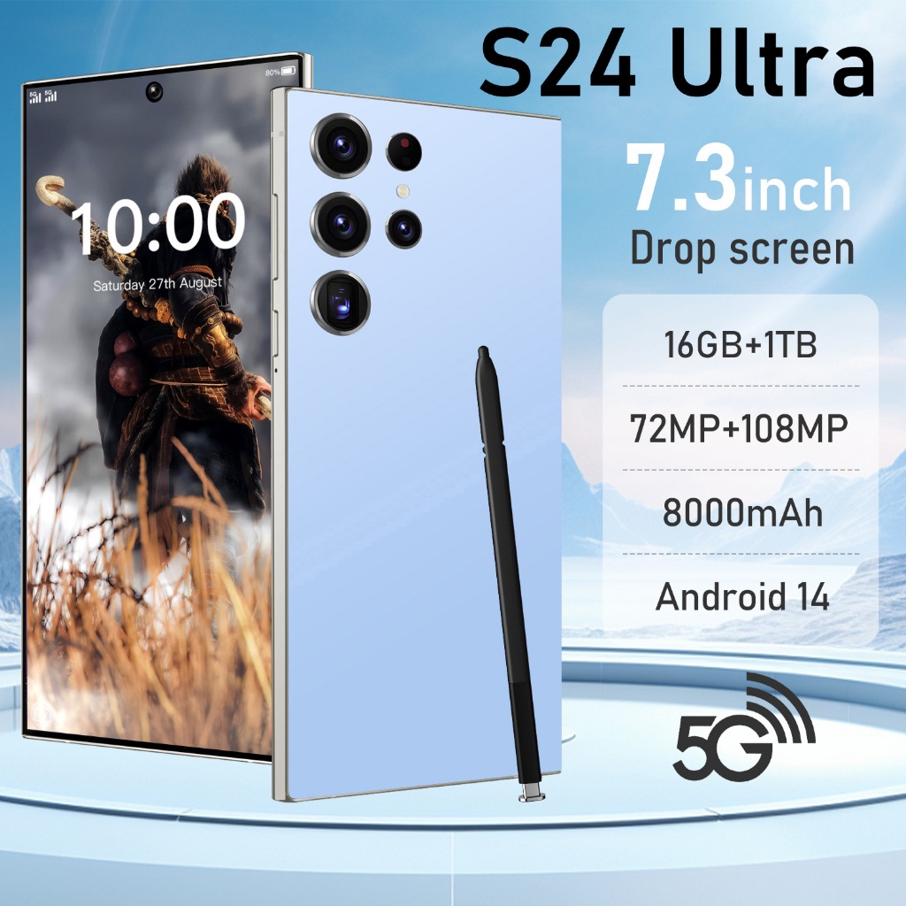 Siêu Pin Điện Thoại S24 Ultra 7.3 inch 5G - 1TB + Bút | Dành Cho HSSV Dưới 1 Triệu