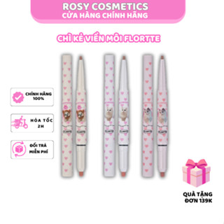 Chì Kẻ Viền Môi FLORTTE 2 Đầu 3D Che Thâm Môi Hack Môi Tạo Hiệu Ứng Môi Overlip Làm Đầy Môi Rosy since 2023 Nữ