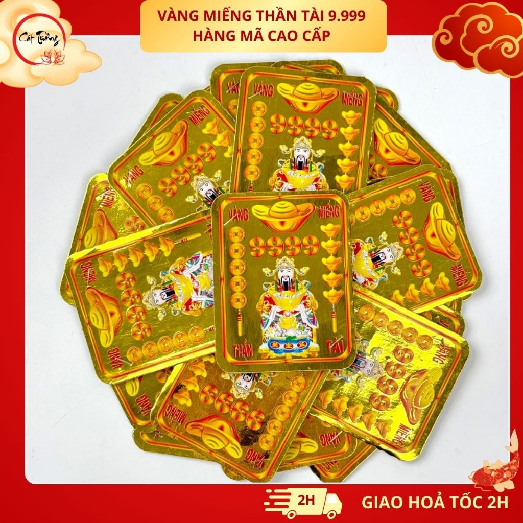 Sấp 50 Miếng Vàng Thần Tài 9.999 - Nhang Đèn Vàng Mã Cao Cấp Cát Tường