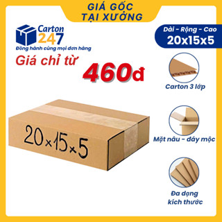 20x15x5 [COMBO 100] Hộp bìa carton đóng hàng đựng phụ kiện  - Carton 247