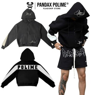 Áo hoodie boxy zip khoác nỉ hai lớp vải 2 da khoá kéo 2 chiều chống nắng form rộng ngắn nam n pandax