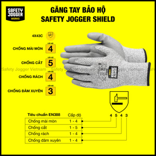 [CHÍNH HÃNG] Găng Tay Chống Cắt Safety Jogger Shield Cấp Độ 5 Bảo Vệ Tay An Toàn