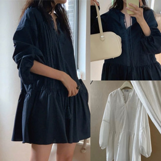 Váy babydoll viền ren style Hàn Quốc,VIDEO SHOP TỰ QUAY chất thô Hàn ÍT nhăn mã v9982