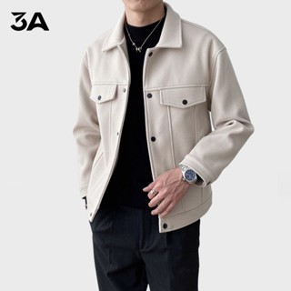 Áo Khoác Dạ Nam THRRE A Chất Liệu Dạ Ép 2 Lớp Cao Cấp | Cúc Bấm Kim Loại Sang Trọng