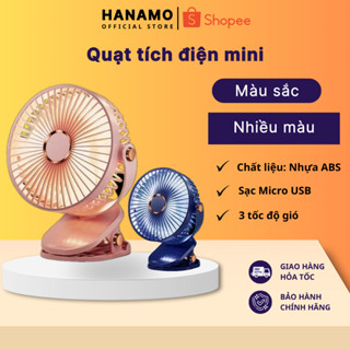 ( LOẠI TO ) Quạt tích điện mini 5 tốc độ gió có đèn led, quạt kẹp Tobe - Clip fan, quạt để bàn nhỏ gọn pin 10000mAh