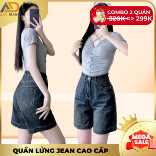  Quần short Jeans lững nữ lưng cao tôn dáng,thiết kế đơn giản chuẩn form -chất Jeans bò dày mịn đẹp  N07  