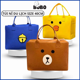  Túi nỉ đựng đồ du lịch size to 40cm túi đựng quần áo du lịch quai xách khóa kéo tiện lợi nhiều mẫu đáng yêu 
