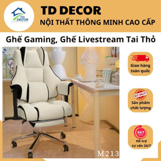  Ghế Gaming Bọc Da Cao Cấp Ghế Công Thái Học Livestream Chơi Game - Lưng Ngả 135 Độ Có Gác Chân 213 
