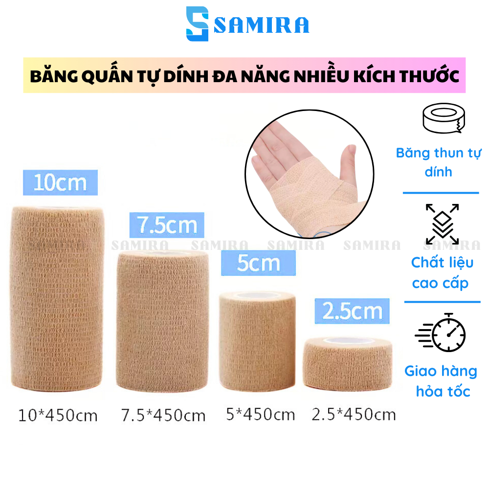 Cuộn băng quấn tự dính đa năng: bảo vệ ngón tay chân, băng thun y tế sơ cứu tránh nhiễm trùng SA82