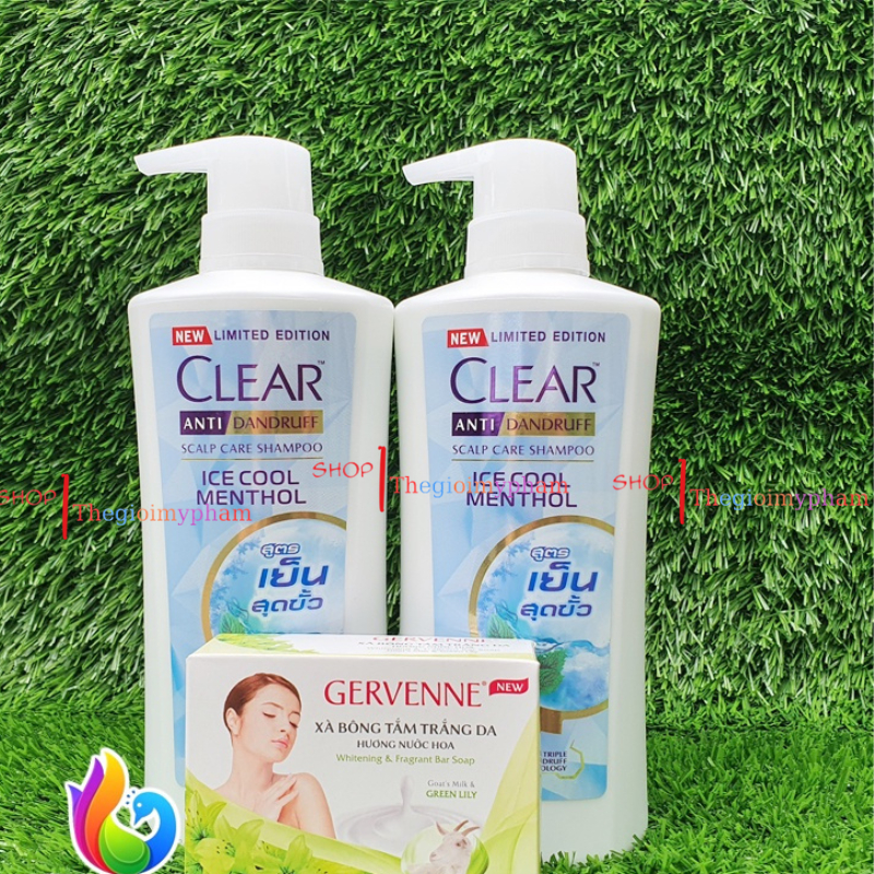 [Tặng Xà Bông]Combo 2 Dầu Gội Clear Bạc Hà 400g Thái Lan