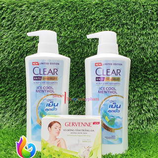 [Tặng Xà Bông]Combo 2 Dầu Gội Clear Bạc Hà 400g Thái Lan