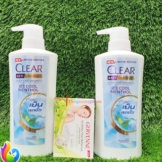 [Tặng Xà Bông]Combo 2 Dầu Gội Clear Bạc Hà 400g Thái Lan