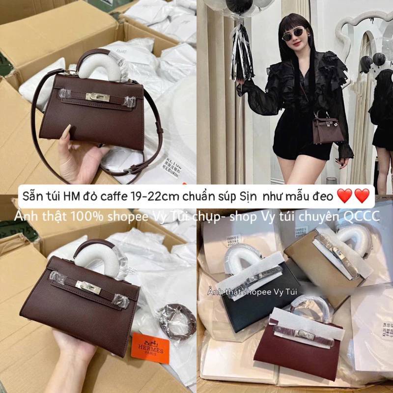 Túi Chữ H Size 19-22 Dáng Mới Tag Bạc Kèm Hộp Dây Đeo Chéo Chuẩn Hàng Loại 1 Đẹp