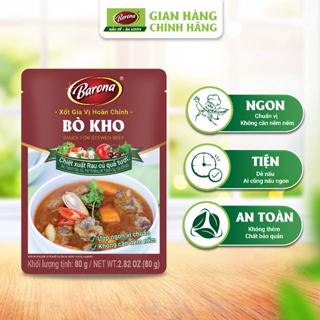  Gói Xốt Gia Vị hoàn chỉnh Barona - Bò kho 80g gói ướp chuẩn vị 