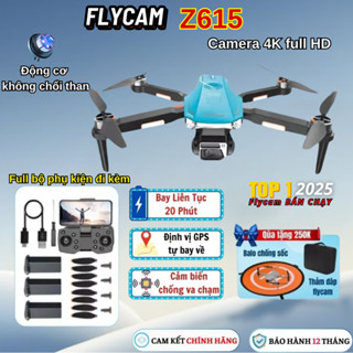 Flycam Mini Z615 GPS, Play cam có cảm biến chống va chạm, Thời gian bay 25 phút, Bay xa 2000m