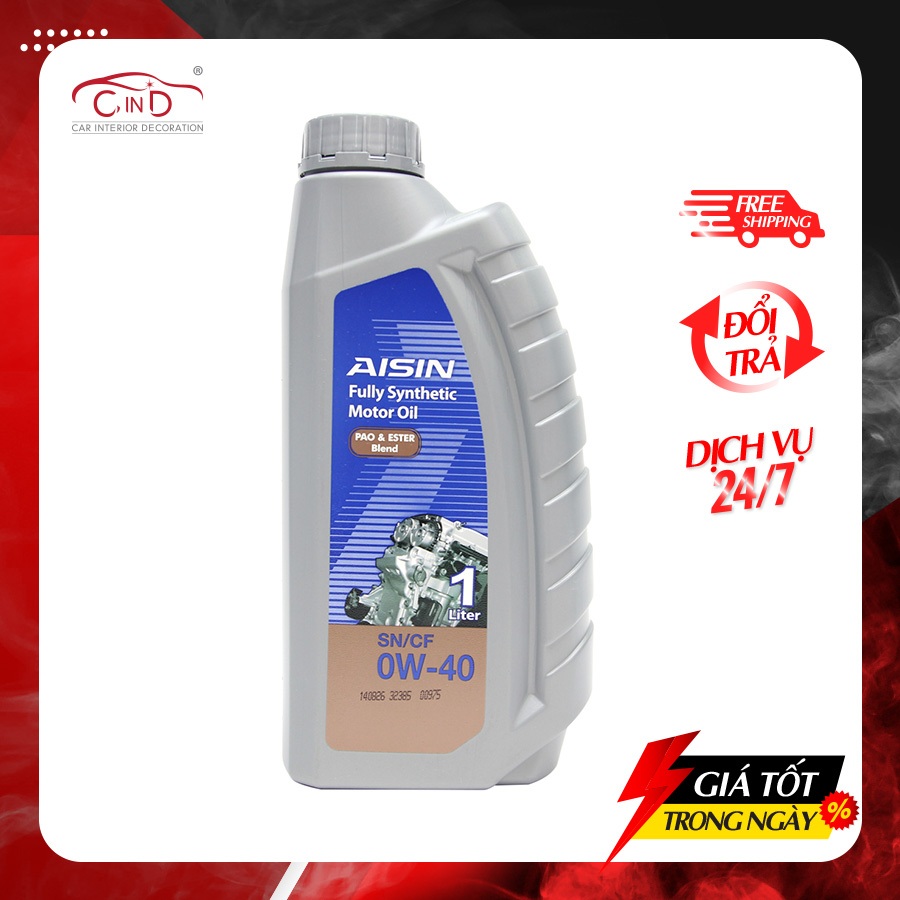 Nhớt Động Cơ AISIN ESEN0041P 0W-40 SN / CF Pao & Ester Blend 1L - Nhập Khẩu Chính Hãng