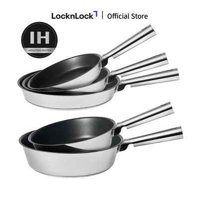 Chảo sâu lòng bằng thép không gỉ chống dính 3 lớp Lock&Lock SUIT STS bếp từ, điện, hồng ngoại