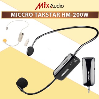 Mic không dây cao cấp Takstar HM-200W sử dụng sóng UHF kết nối loa trợ giảng, loa kéo, amly
