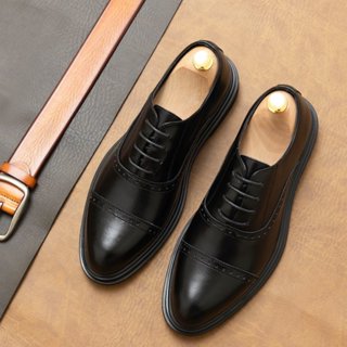 Giày Công Sở Nam OXFORD 2023 Da Bò Đế Cao Su Tăng Chiều Cao 5 cm, Giày Tây Nam Bảo Hành 12 Tháng