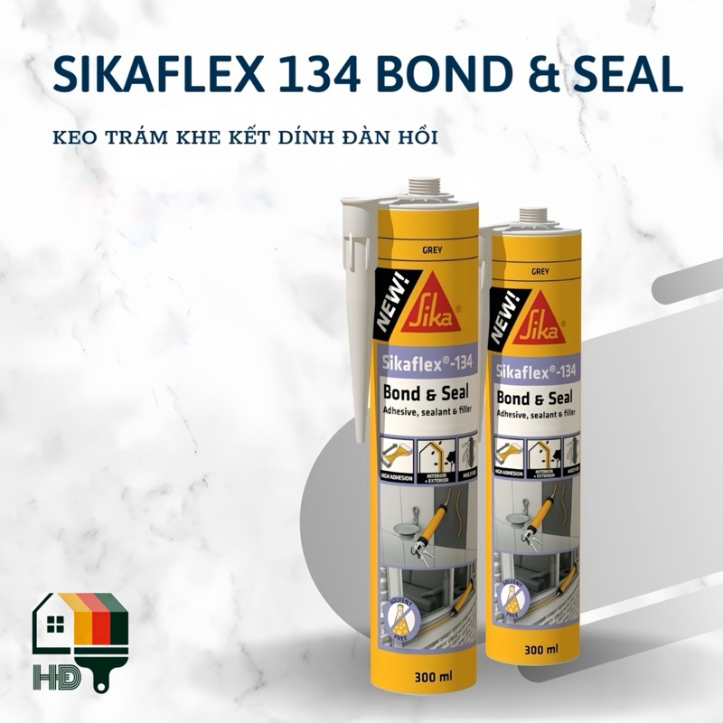 Keo Kết Dính Sikaflex 134 Bond&Seal 300ml. Trám vết nứt cho tường, gạch, vữa, gỗ, kim loại, kính và 