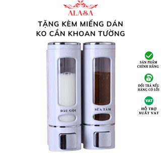 Bình đựng nước rửa tay, hộp đựng dầu gội sữa tắm gắn tường, hộp đựng nước rửa chén bình đôi cao cấp