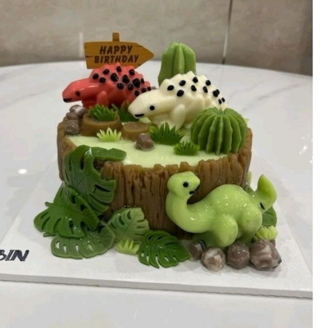 Khuôn silicon vỉ 6 con khủng long to làm thạch rau câu pudding mousse