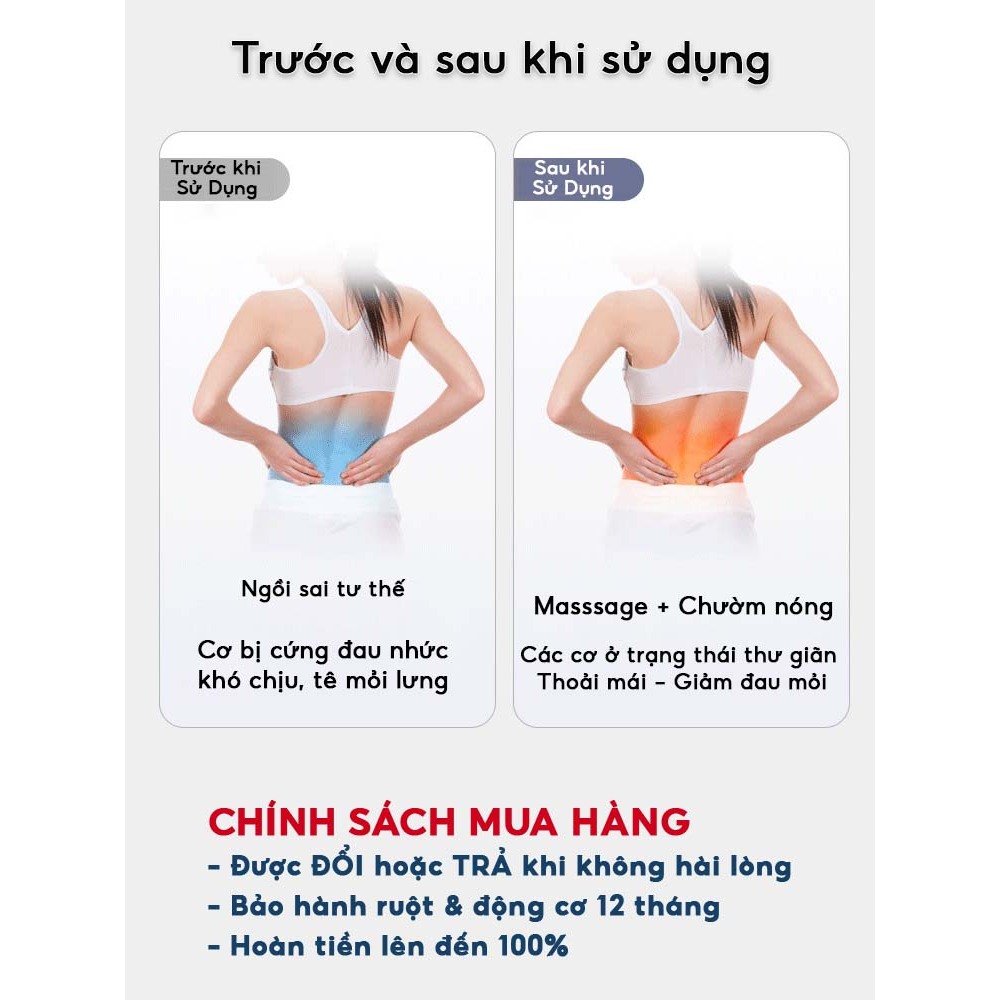 Gối tựa lưng massage FOMODI cao su non dành cho dân văn phòng và lái xe thiết kế công thái học chống đau mỏi | BigBuy360 - bigbuy360.vn