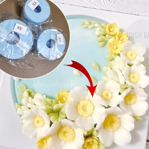 Combo 3 khuôn silicon hoa cúc đồng tiền mã X6 X7 X8