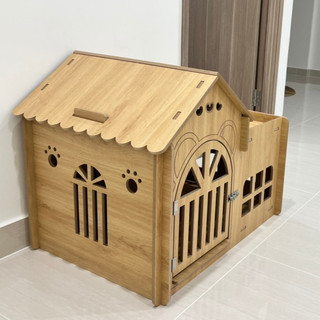 Nhà biệt thự cao cấp size L(0-10kg)  cho thú cưng (khắc tên theo yêu cầu )