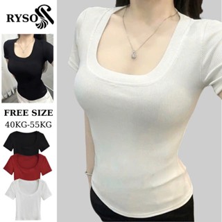 Áo Thun Nữ Ôm Body Cổ Vuông Babytee Tay Ngắn, Áo Trơn Ôm Cổ U Baby Basic Đơn Giản RYSO FASHION