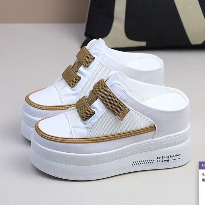 Giày Sục Thể Thao Nữ Quai Dán Co Giãn Độn Đế 10CM S590-5023