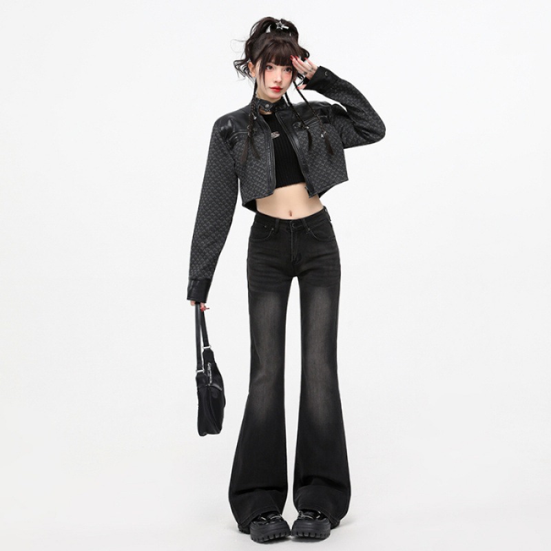 Quần jeans nữ ống loe co giãn MIAA , quần bò jean nữ ống đứng rộng suông CẠP CAO cao cấp Hottrend | BigBuy360 - bigbuy360.vn