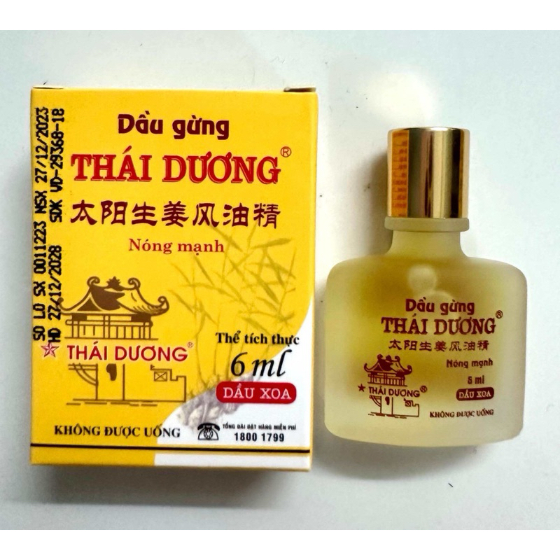 [ LẺ DẦU ] DẦU GỪNG 🫚 THÁI DƯƠNG CHAI NHỎ -6ML NÓNG VÀ THƠM